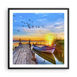 Poster in een zwarte lijst - Ik zie je morgen - 60x60 cm