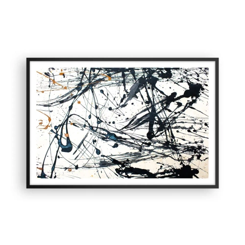 Poster in een zwarte lijst - Expressionistische abstractie - 91x61 cm