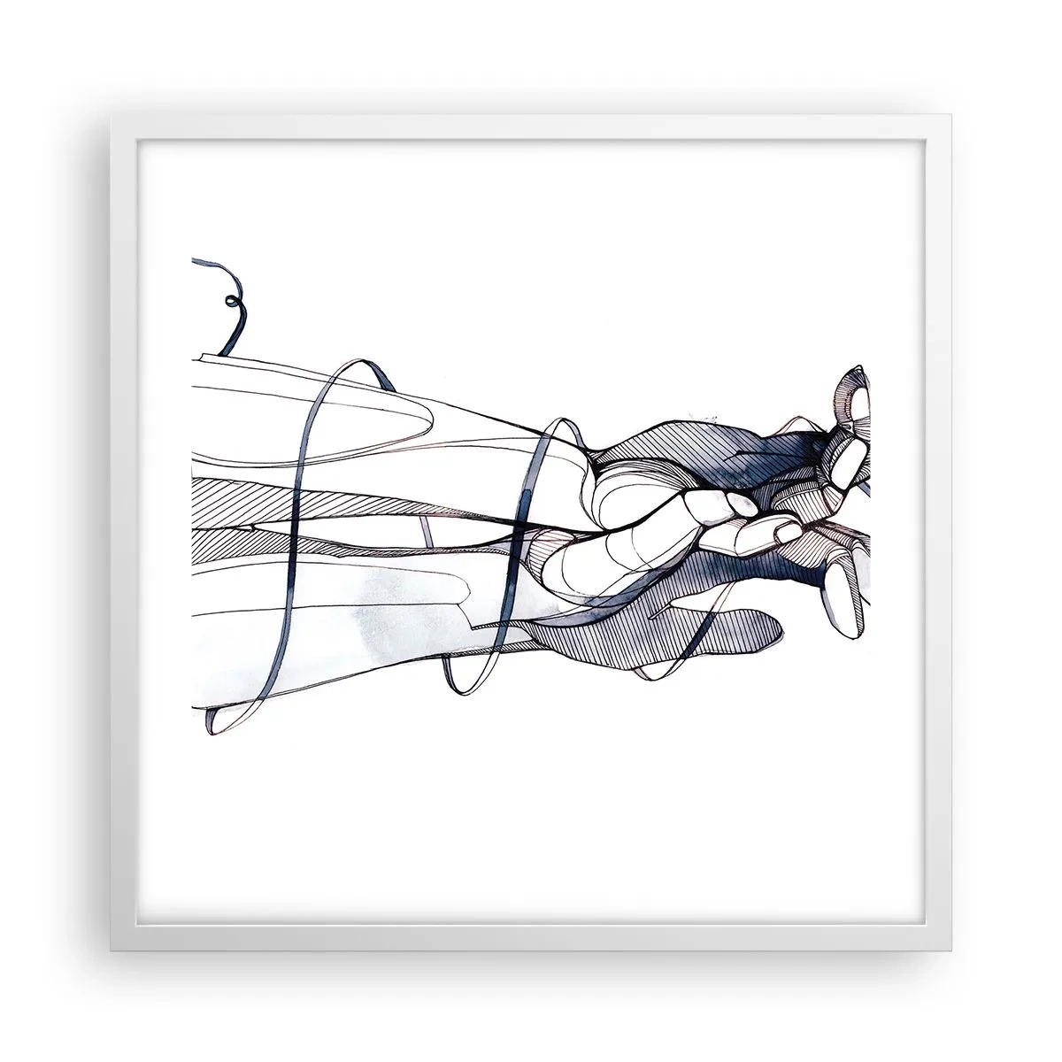 Poster in een witte lijst - Touch-studie - 50x50 cm