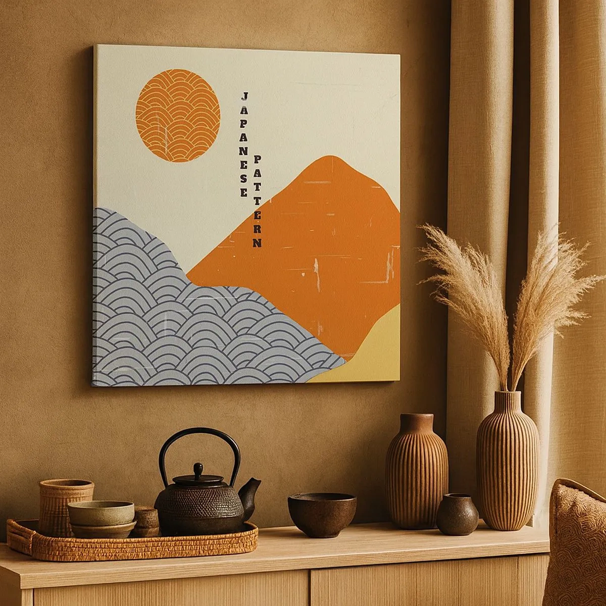 Schilderen op canvas - In de Japanse spirit - 30x30 cm