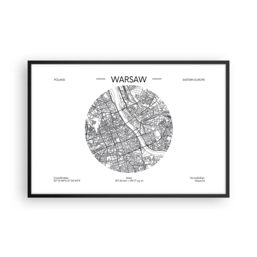 Poster in een zwarte lijst - Anatomie van Warschau - 91x61 cm