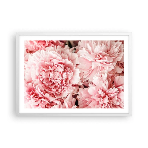 Poster in een witte lijst - Roze droom - 70x50 cm