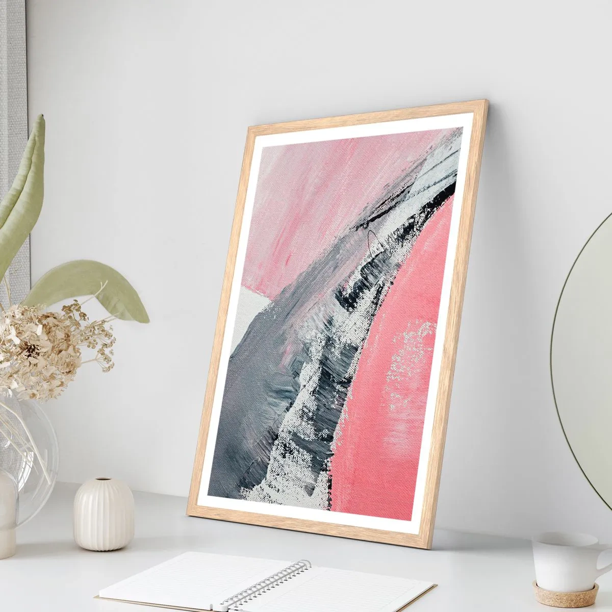 Een poster in een licht eiken lijst - Bijpassende compositie - 40x50 cm