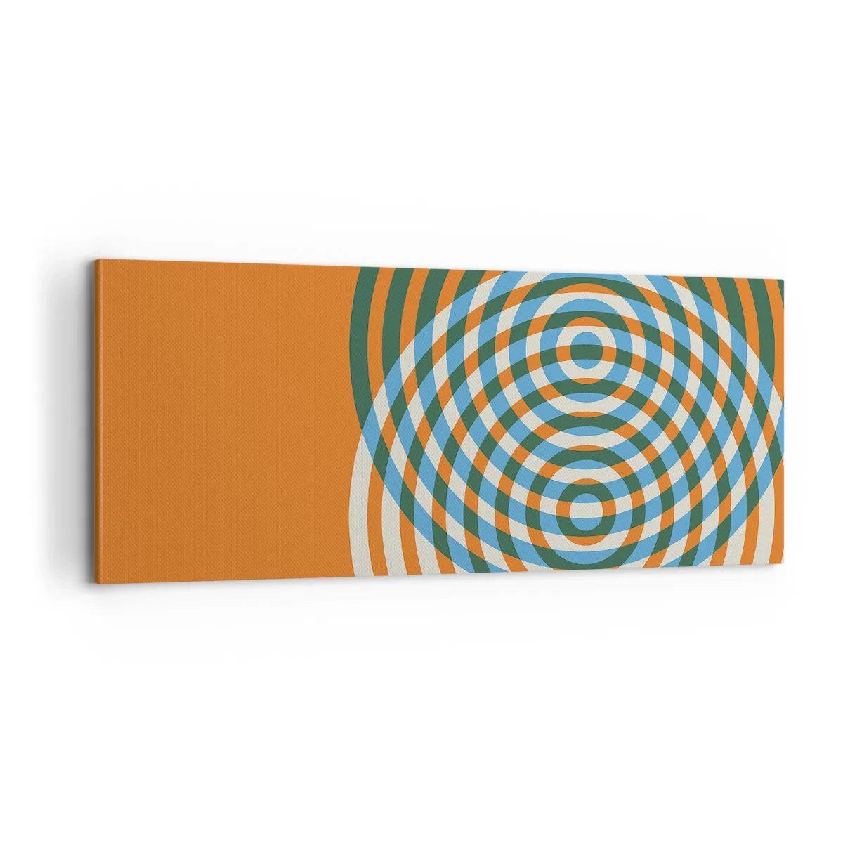 Schilderen op canvas - Abstracte circulaire variatie - 100x40 cm