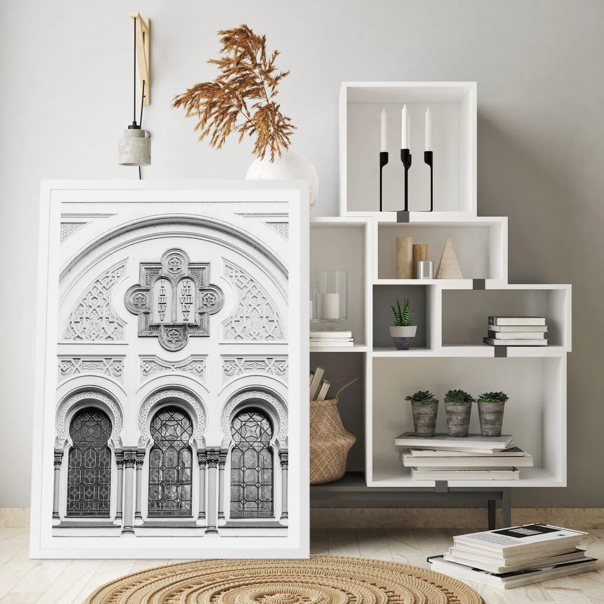 Poster in een witte lijst - Op de grens van culturen - 70x100 cm