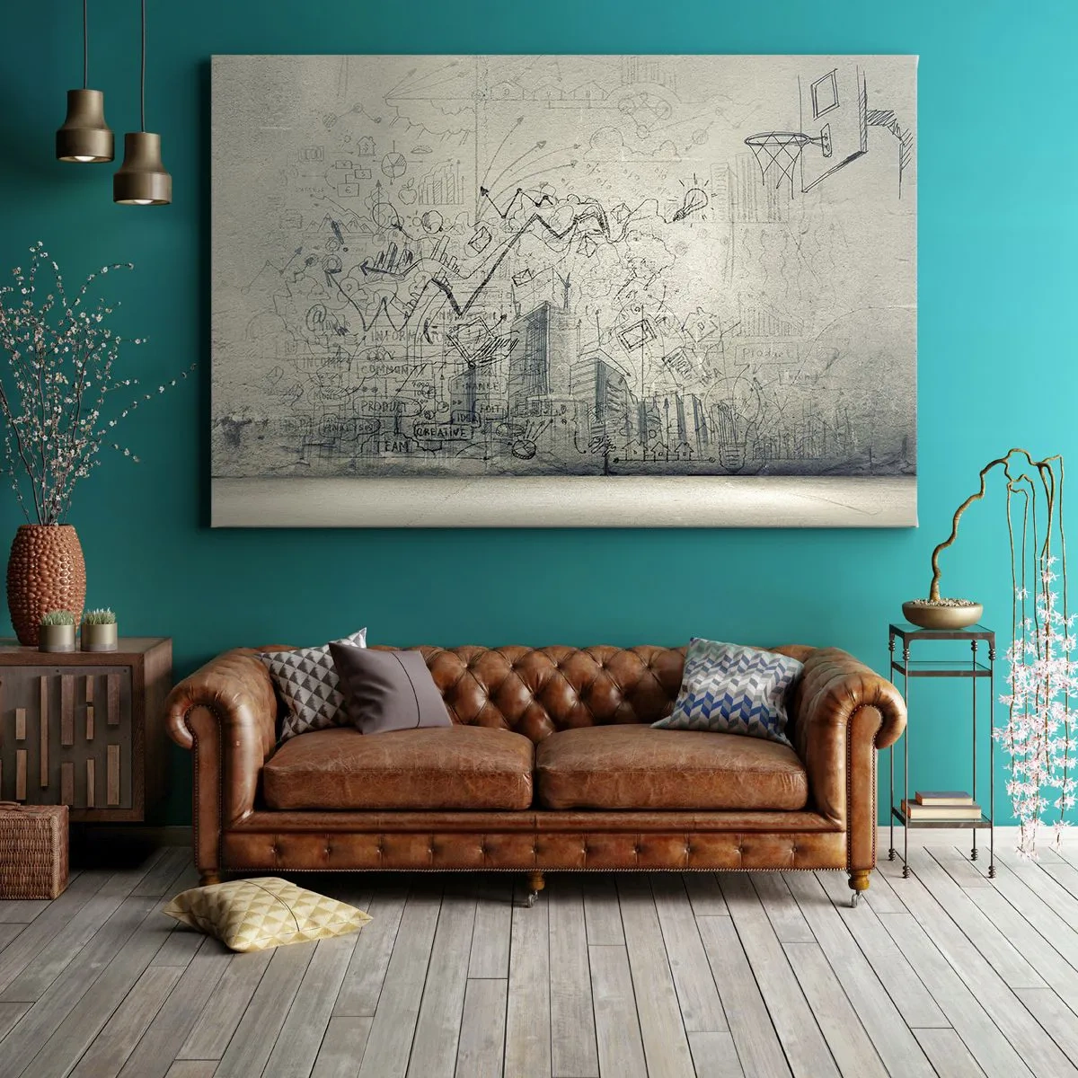 Schilderen op canvas - Mijn geweldige stadsleven - 120x80 cm