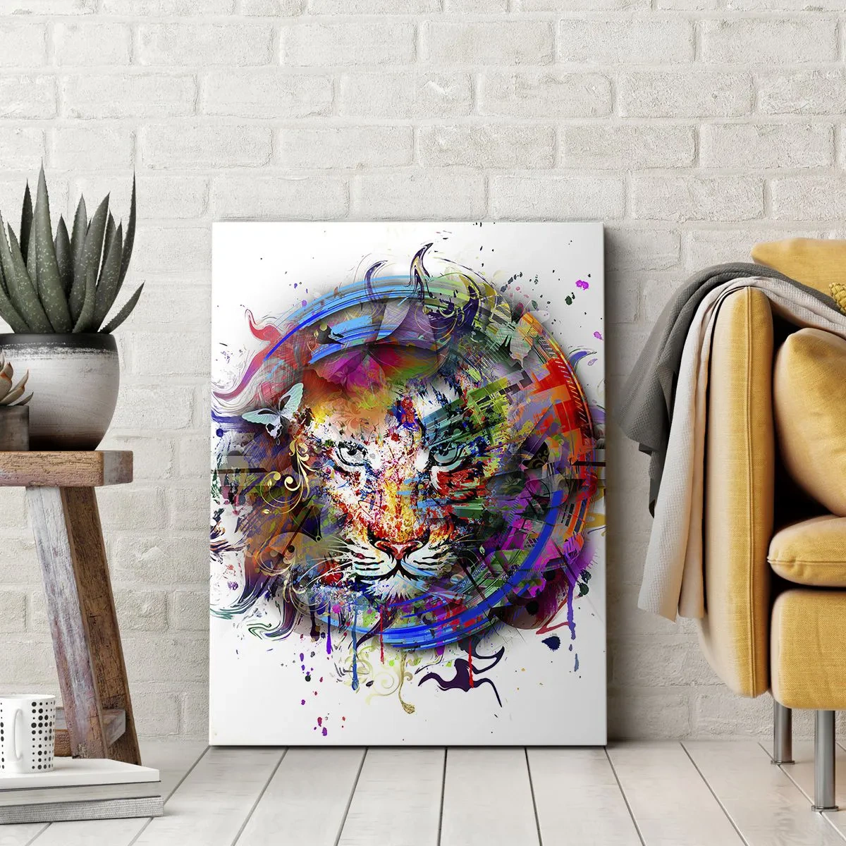 Schilderen op canvas - Het schuilt achter een regenboogsluier - 55x100 cm