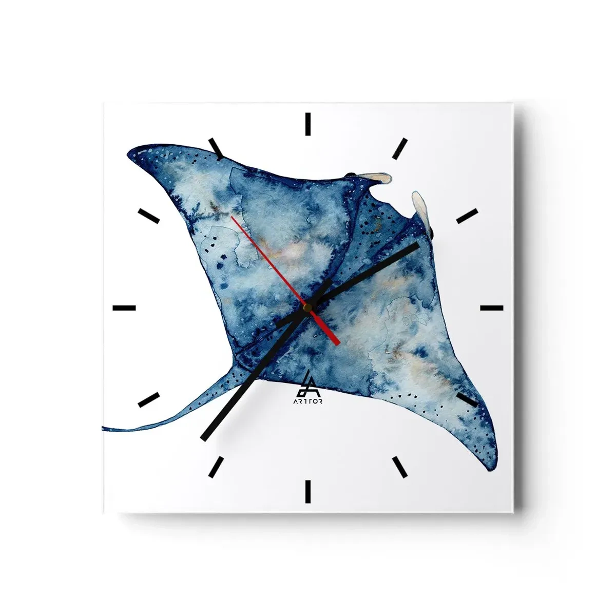 Wandklok - Klok - Leven in blauw - 30x30 cm