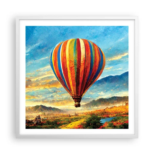 Poster in een witte lijst - In stilte zie je meer - 60x60 cm