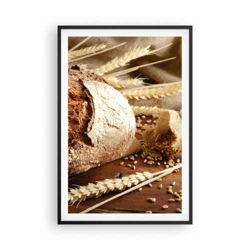 Poster in een zwarte lijst - Smakelijk, geurig, knapperig - 61x91 cm