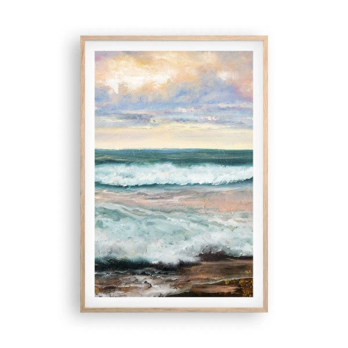 Een poster in een licht eiken lijst - Hier maak je je ziel glad - 61x91 cm