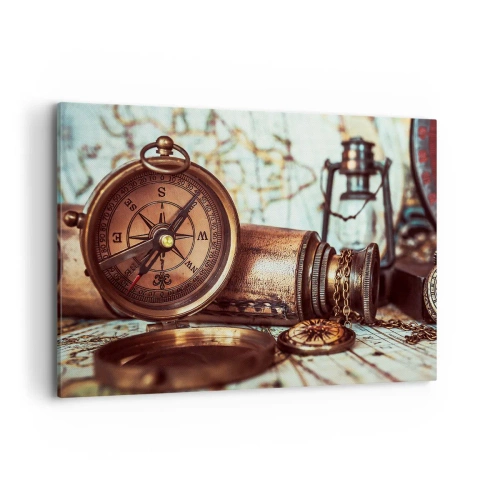 Schilderen op canvas - Een piratenavontuur in het Caribisch gebied wacht op je - 120x80 cm