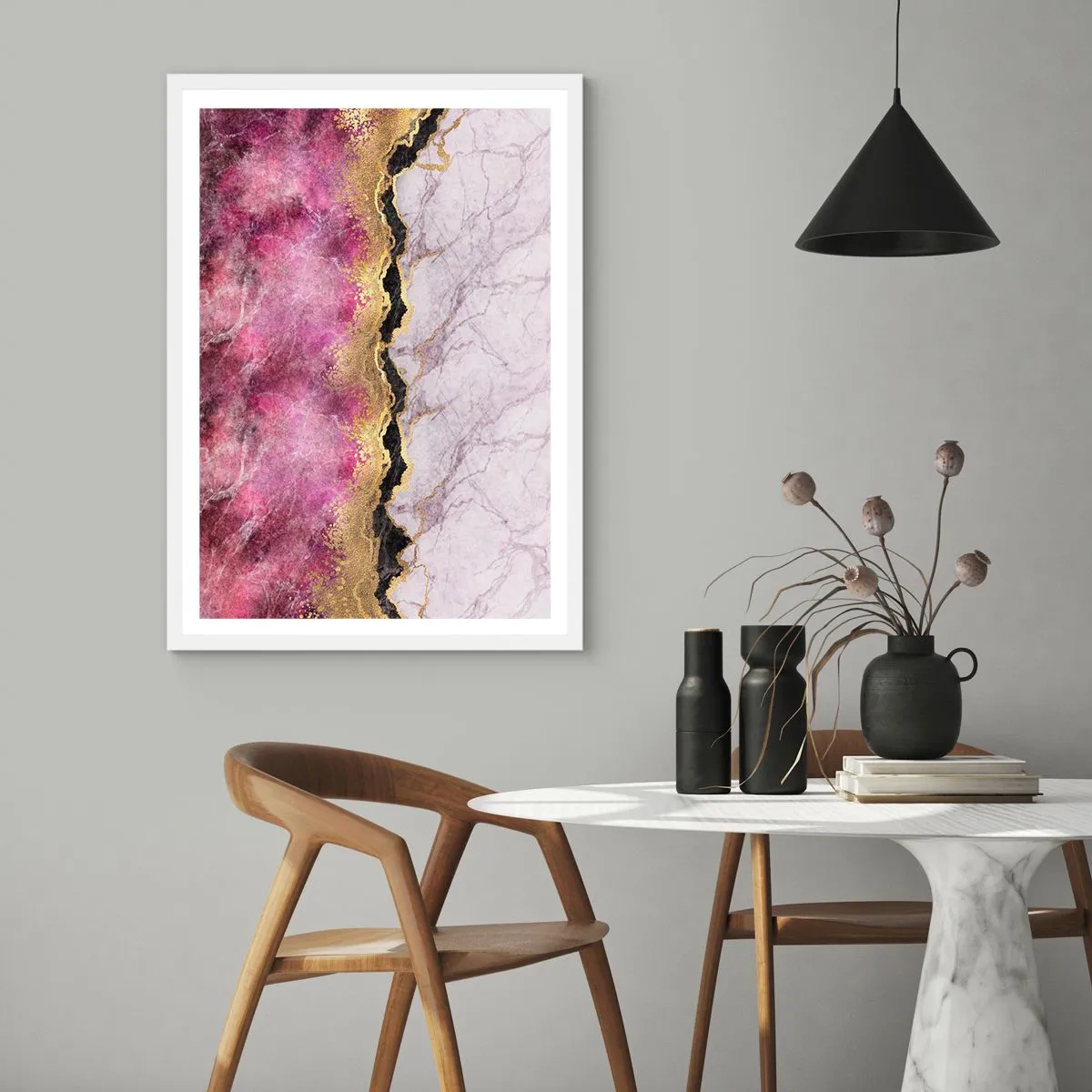 Poster in een witte lijst - Op de grens - 70x100 cm