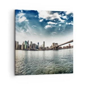 Schilderen op canvas - Het glazen eiland - 50x50 cm