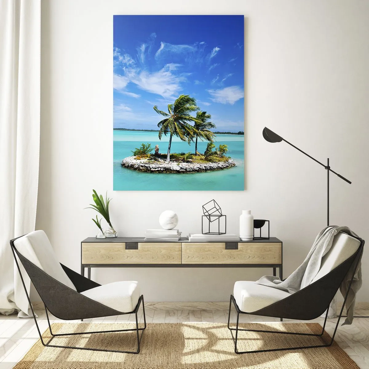 Schilderen op glas - Een paradijs op aarde - 50x70 cm