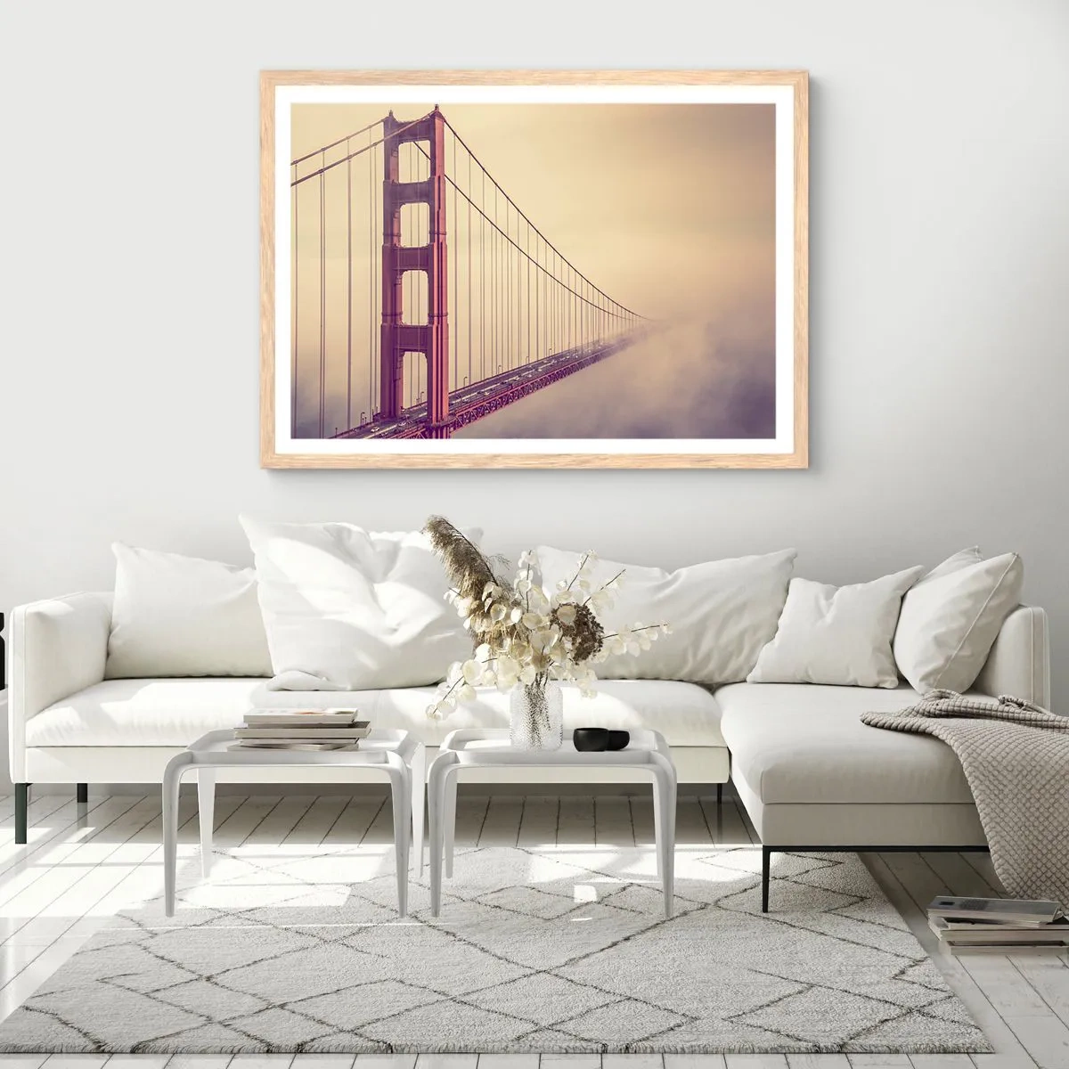 Een poster in een licht eiken lijst - Tussen hemel en aarde - 40x30 cm