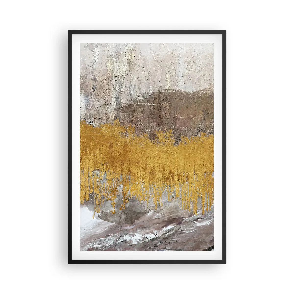 Poster in een zwarte lijst - Een gouden explosie - 61x91 cm