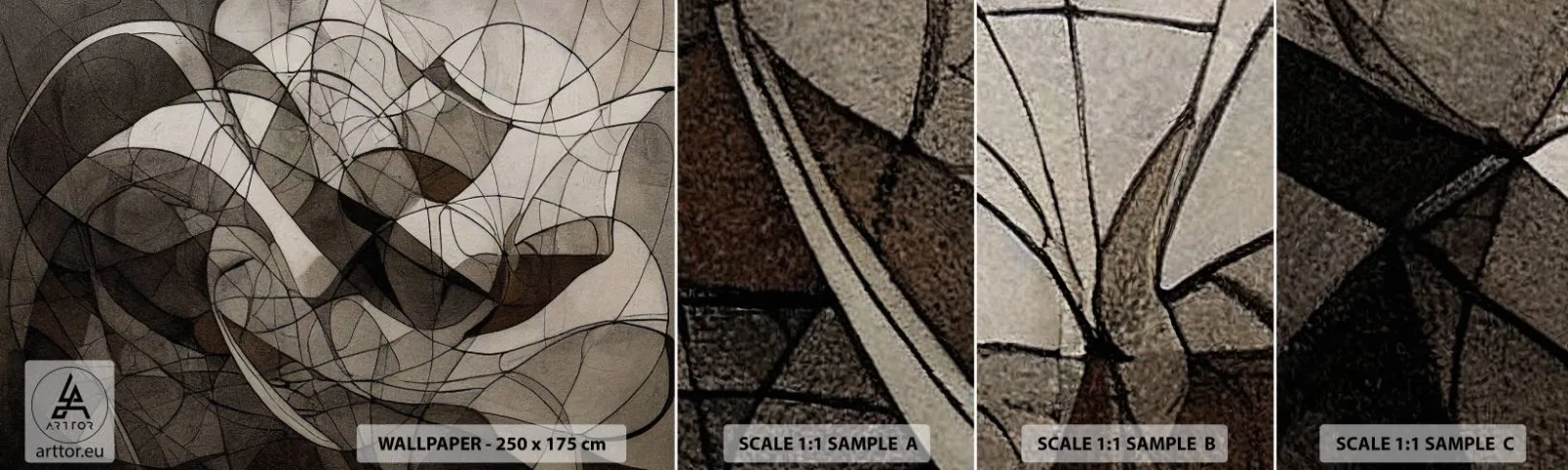 Fotobehang Staaltje Standard Eco - Circulatie van aardekleuren - Deel, Modern, Krijt - 100x30 cm