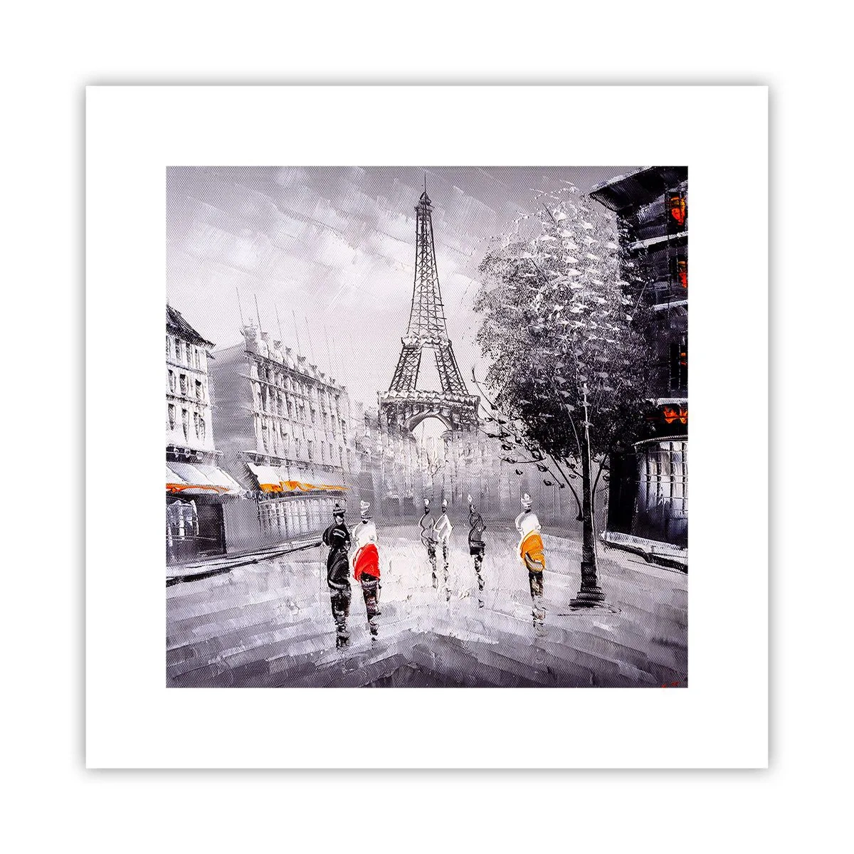 Poster - Parijs wandeling - 30x30 cm