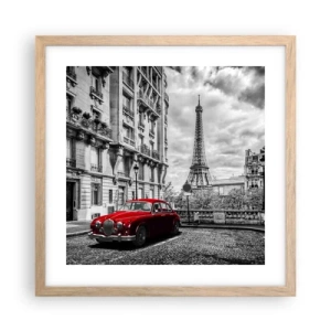 Een poster in een licht eiken lijst - Roofdier in de stad - 40x40 cm