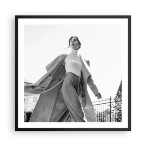 Poster in een zwarte lijst - Ga je mee? - 60x60 cm