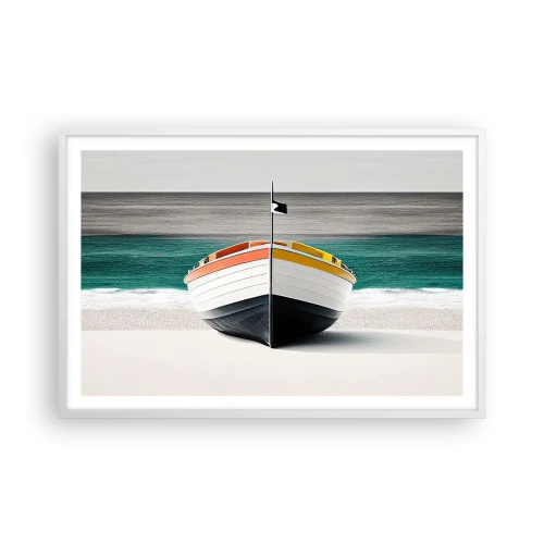 Poster in een witte lijst - Op zijn plaats - 91x61 cm