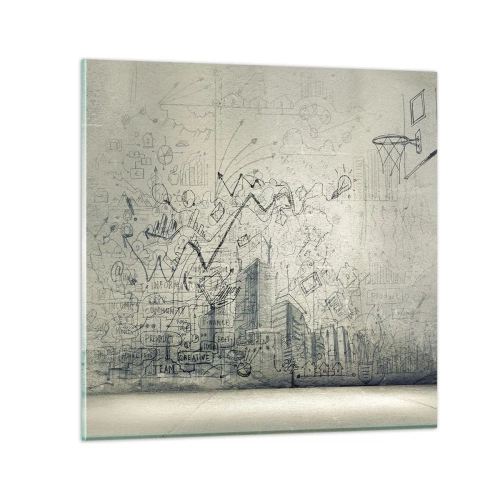 Schilderen op glas - Mijn geweldige stadsleven - 70x70 cm