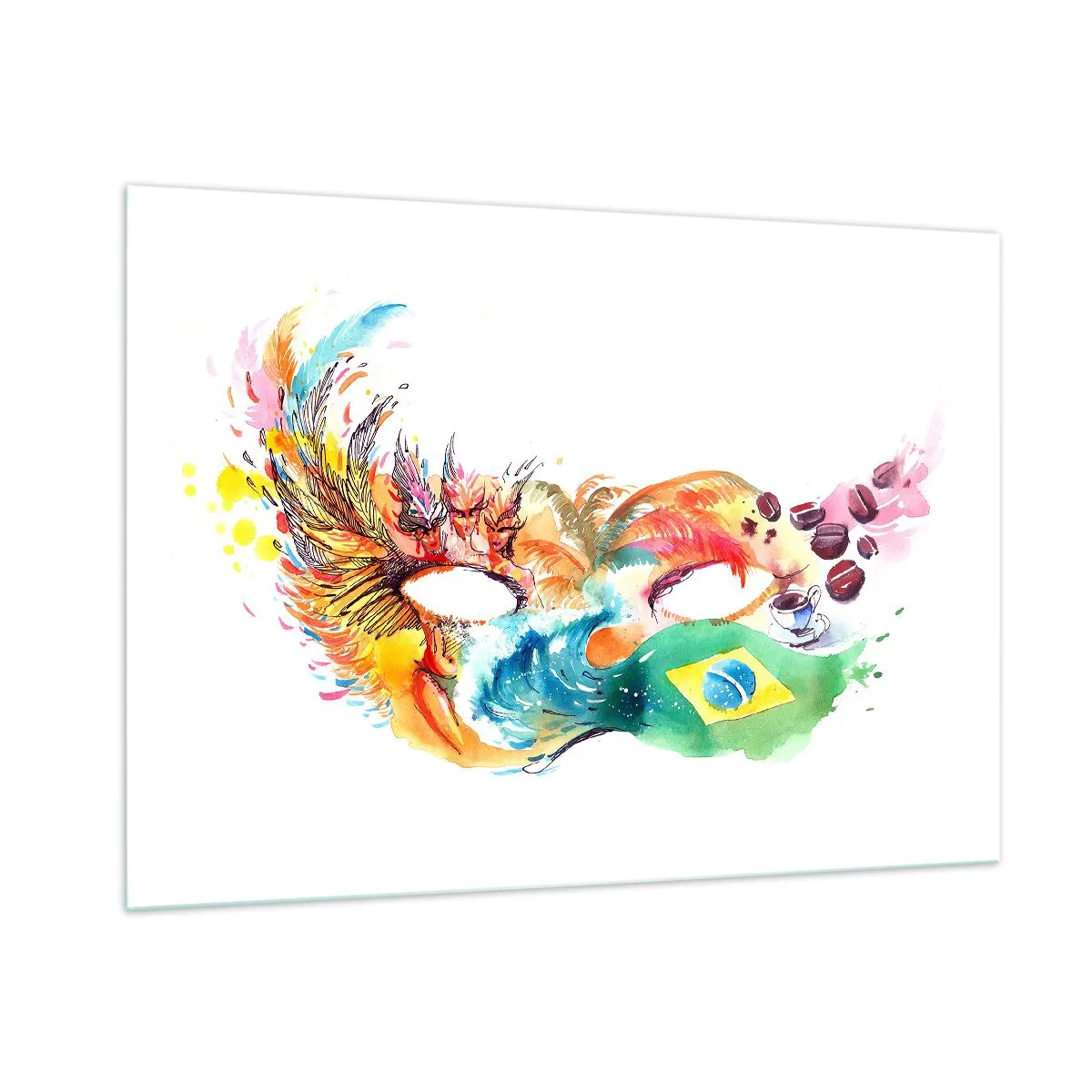 Schilderen op glas - Brazilië verwelkomt met samba - 100x70 cm