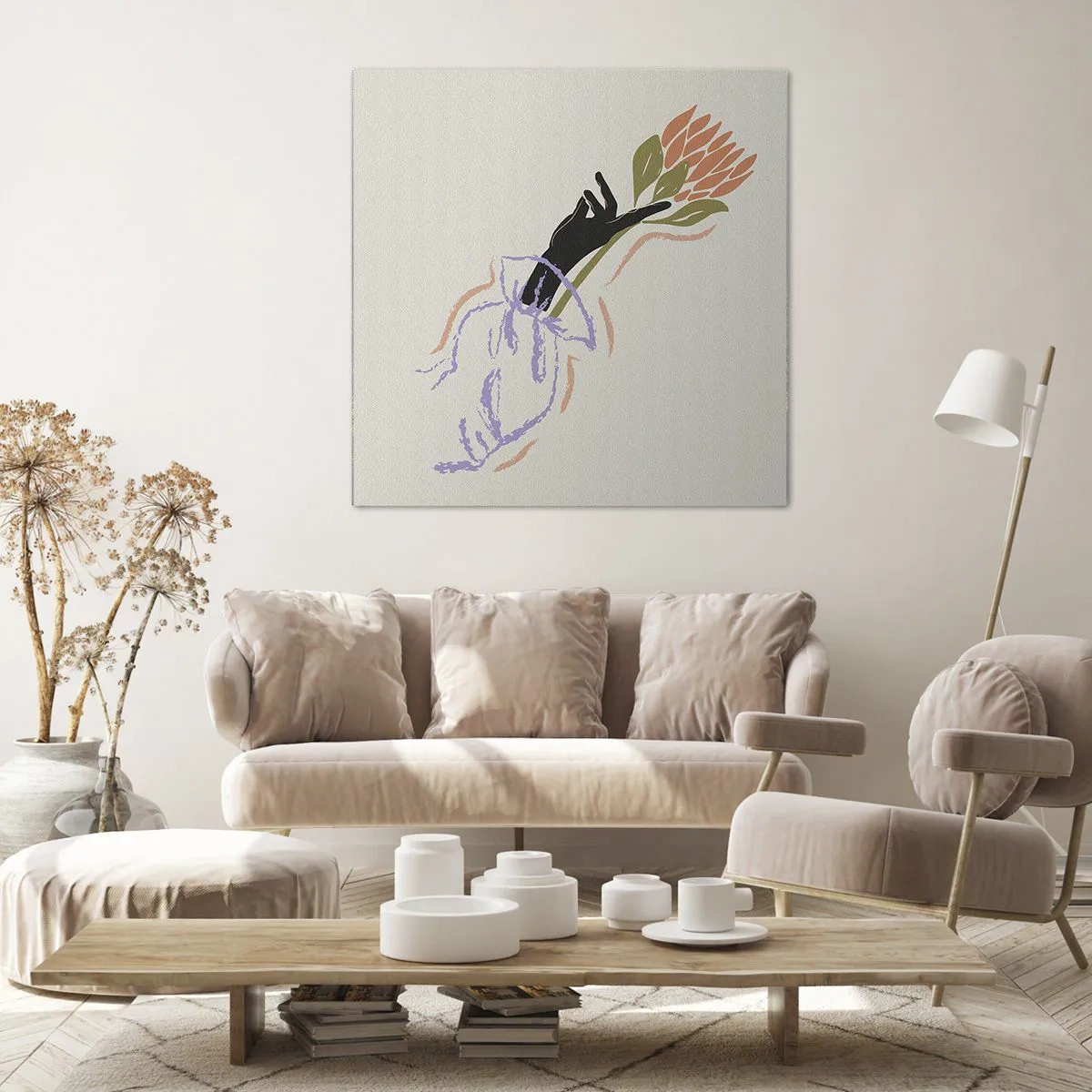 Schilderen op canvas - Zusterlijke aanraking - 50x50 cm