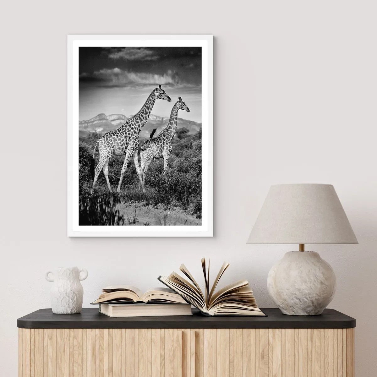 Poster in een witte lijst - Hoge sferen in Afrika - 40x50 cm