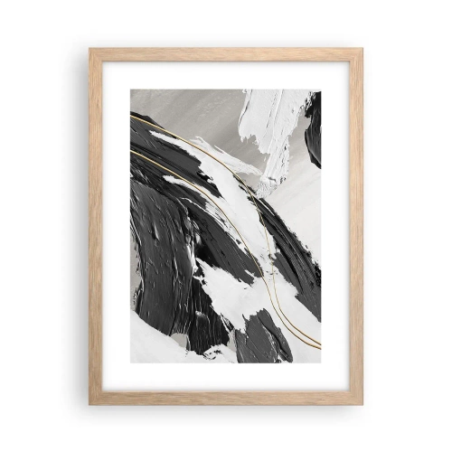 Een poster in een licht eiken lijst - Abstractie op grote schaal - 30x40 cm