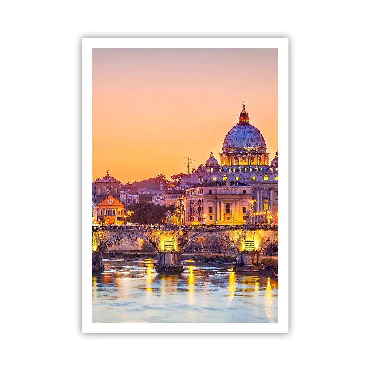Poster - Zonsondergang boven de Eeuwige Stad - 70x100 cm