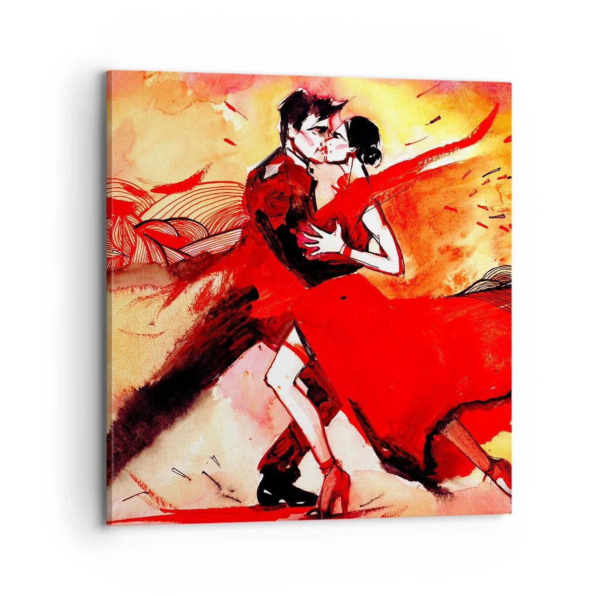 Schilderen op canvas - Het paarse ritme van passie - 70x70 cm