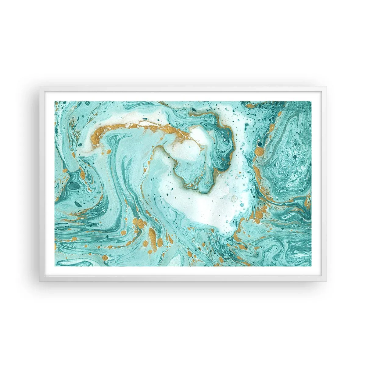 Poster in een witte lijst - Onder de grote golf van het Edo-tijdperk - 91x61 cm