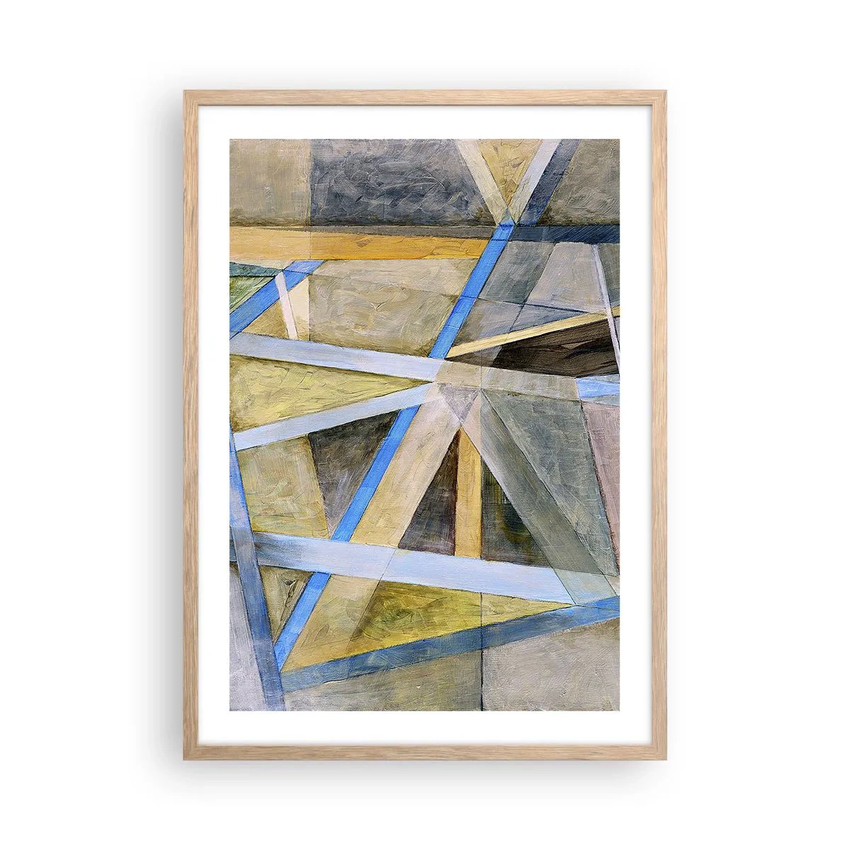 Een poster in een licht eiken lijst - Recht of diagonaal? - 50x70 cm