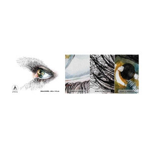 Fotobehang Monster Premium Sand - Kijk recht in de ziel - Abstractie, Grafisch, Oog - 100x30 cm