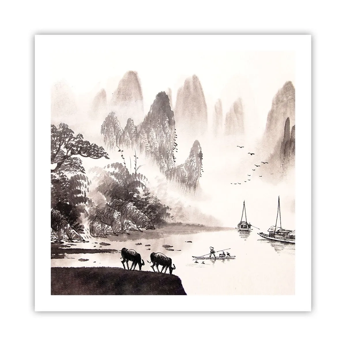 Poster - Het exotische alledaagse leven van het Oosten - 60x60 cm