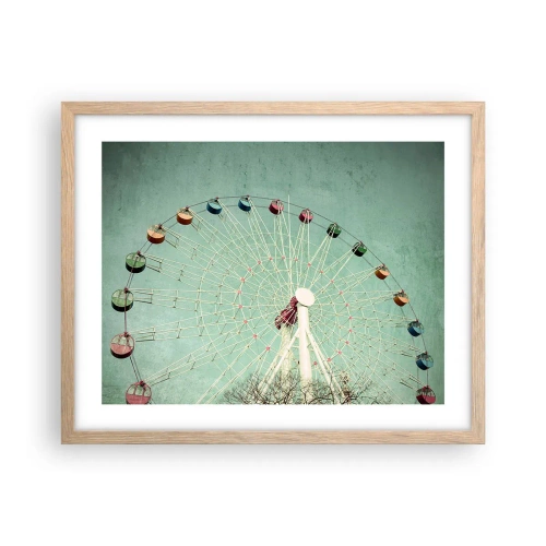 Een poster in een licht eiken lijst - Wij nodigen u uit om plezier te hebben - 50x40 cm