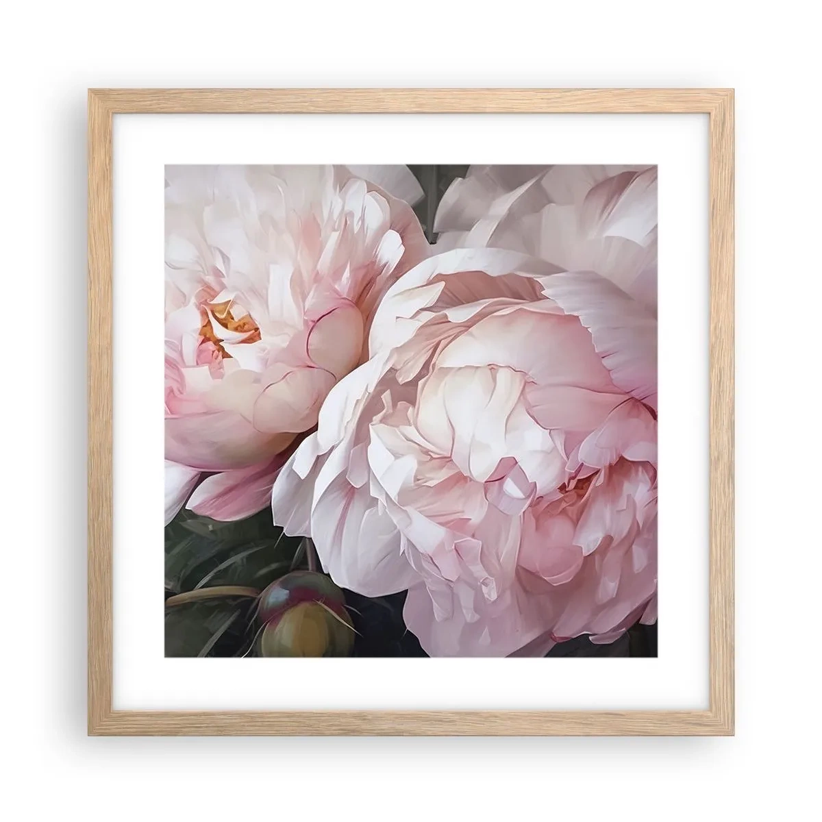 Een poster in een licht eiken lijst - In bloei gestopt - 40x40 cm