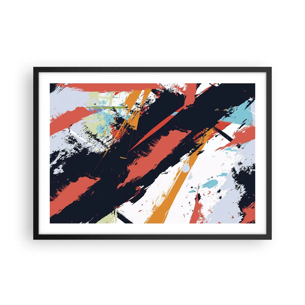 Poster in een zwarte lijst - Dynamische compositie - 70x50 cm
