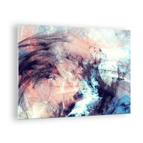 Schilderen op glas - Een abstracte mix van kleuren in pastel- en donkere tinten. - 70x50cm - Voel de wind - Moderne wanddecoratie voor woonkamer en slaapkamer ARTTOR