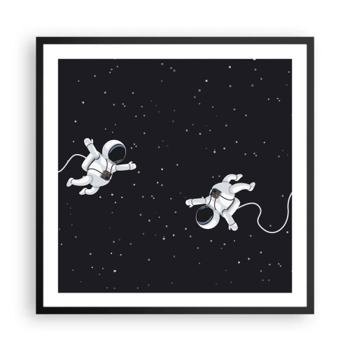 Poster in een zwarte lijst - Kosmische dans - 60x60 cm