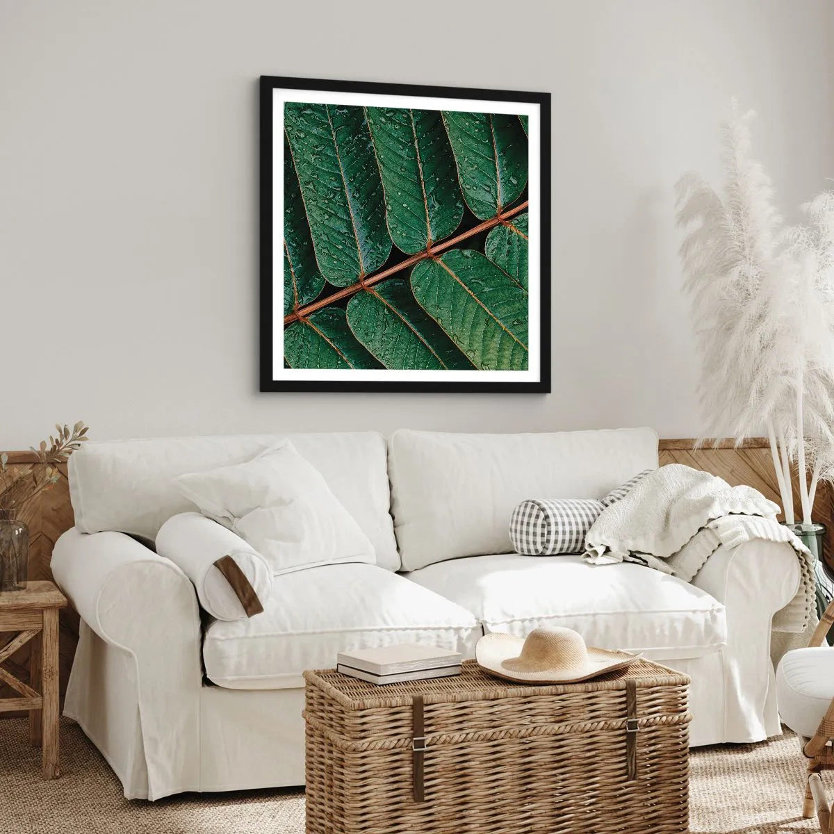 Poster in een zwarte lijst - In een groen ritme - 50x50 cm