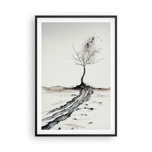 Poster in een zwarte lijst - Winterse melancholie - 61x91 cm