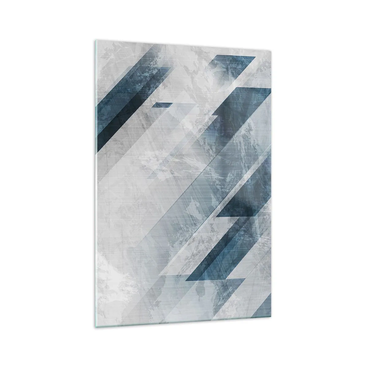 Schilderen op glas - Ruimtelijke compositie - grijze beweging - 70x100 cm