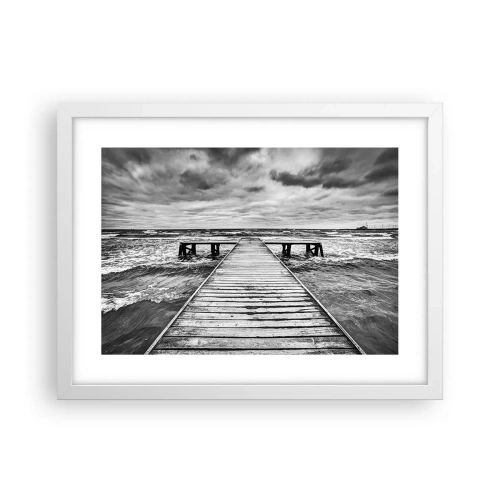 Poster in een witte lijst - Ik wacht tot de wind wegjaagt... - 40x30 cm