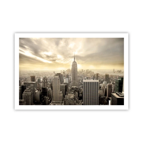 Poster - New York geweven van grijs - 91x61 cm