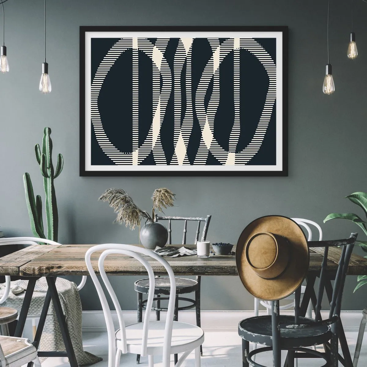 Poster in een zwarte lijst - Een poging om de duisternis te doorbreken - 70x50 cm