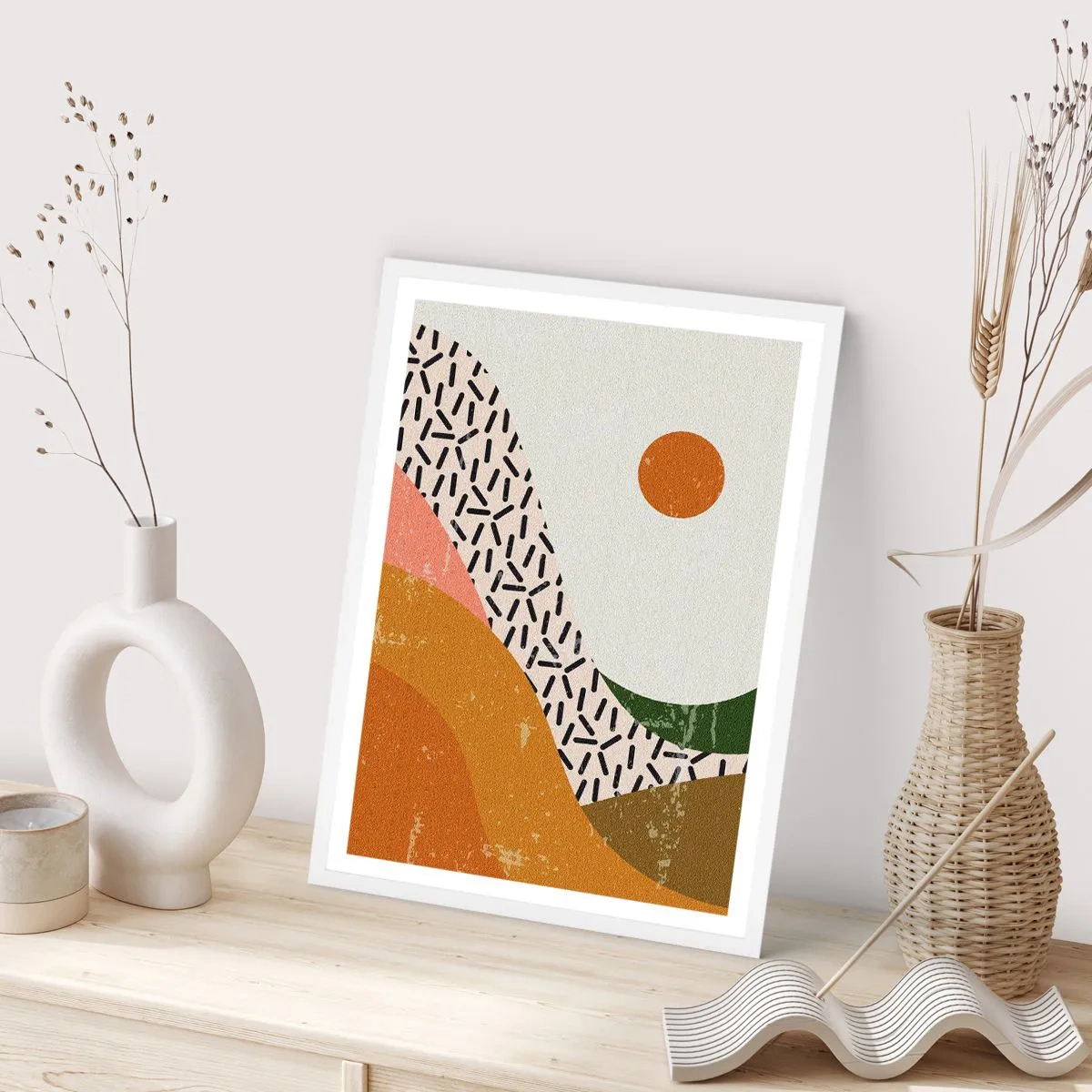 Poster in een witte lijst - Zonne-abstractie - 30x40 cm