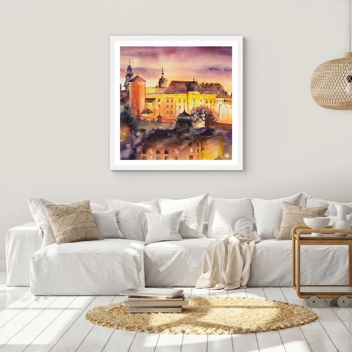 Poster in een witte lijst - Geschiedenis en sprookje - 50x50 cm